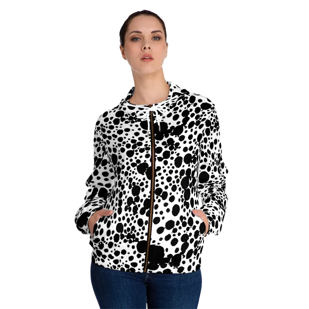 Dappled Shadow Dance on Women's Full-Zip Hoodie — Front On Person