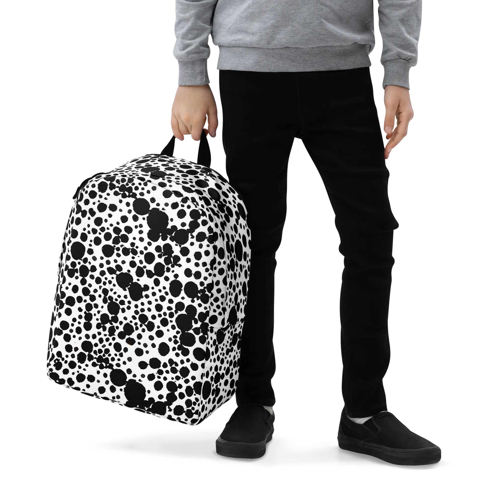 Dappled Shadow Dance on Minimalist Backpack — Zoomed-in