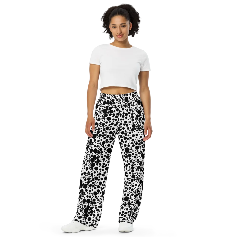 Dappled Shadow Dance on Wide-Leg Pants — Front