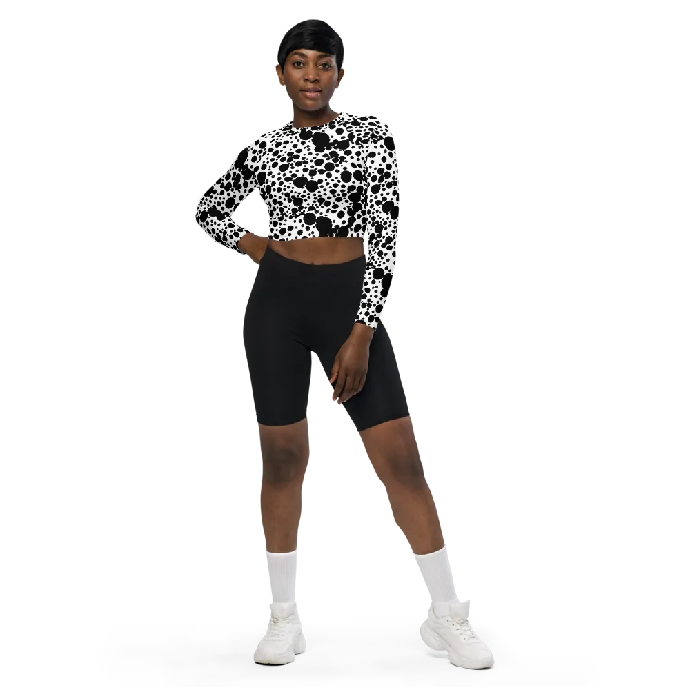 Dappled Shadow Dance on Long Sleeve Crop Top — Front