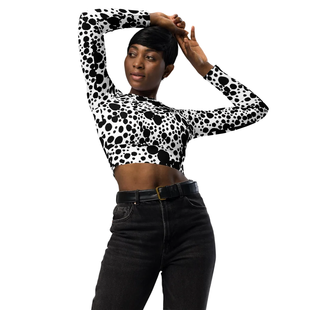 Dappled Shadow Dance on Long Sleeve Crop Top — Front