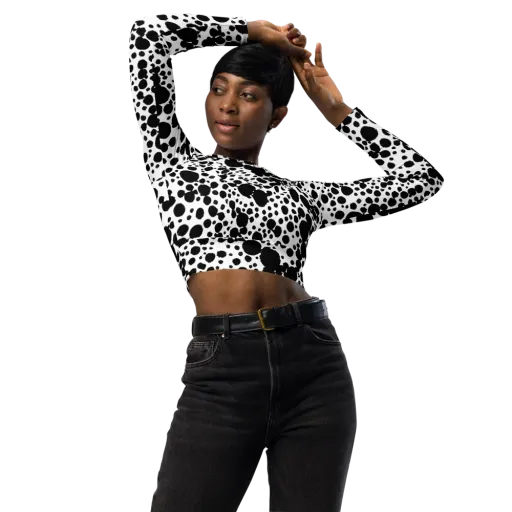 Dappled Shadow Dance on a Long Sleeve Crop Top