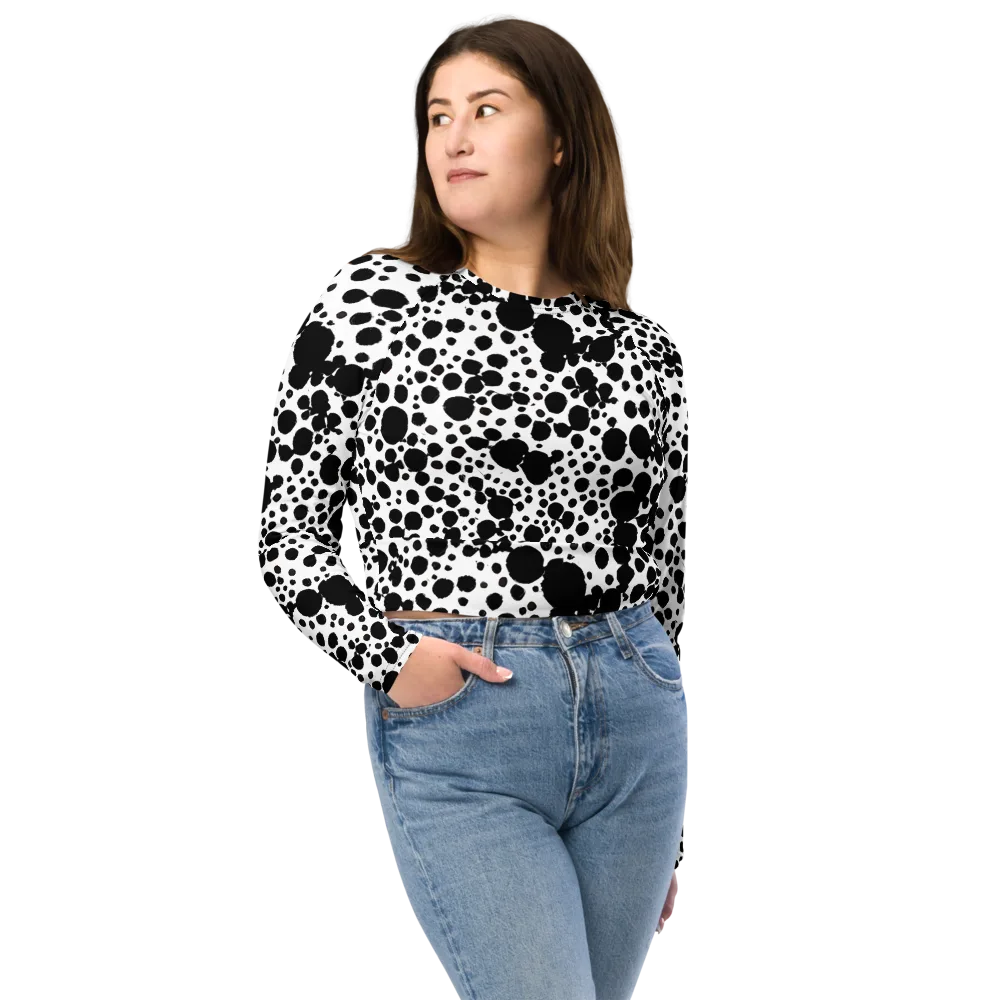 Dappled Shadow Dance on Long Sleeve Crop Top — Front