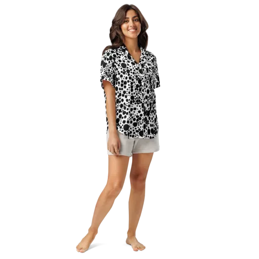 Dappled Shadow Dance on a Women's Short Sleeve Pajama Top
