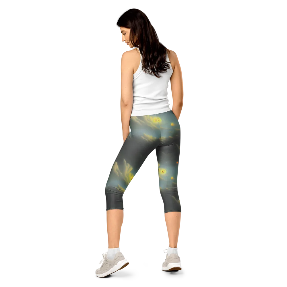 Dreamy Ascent on Capri Leggings — Back