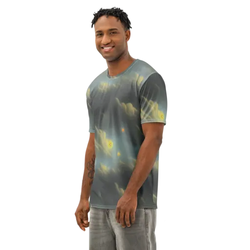 Dreamy Ascent on a Men's Cotton Crew Neck T-Shirt