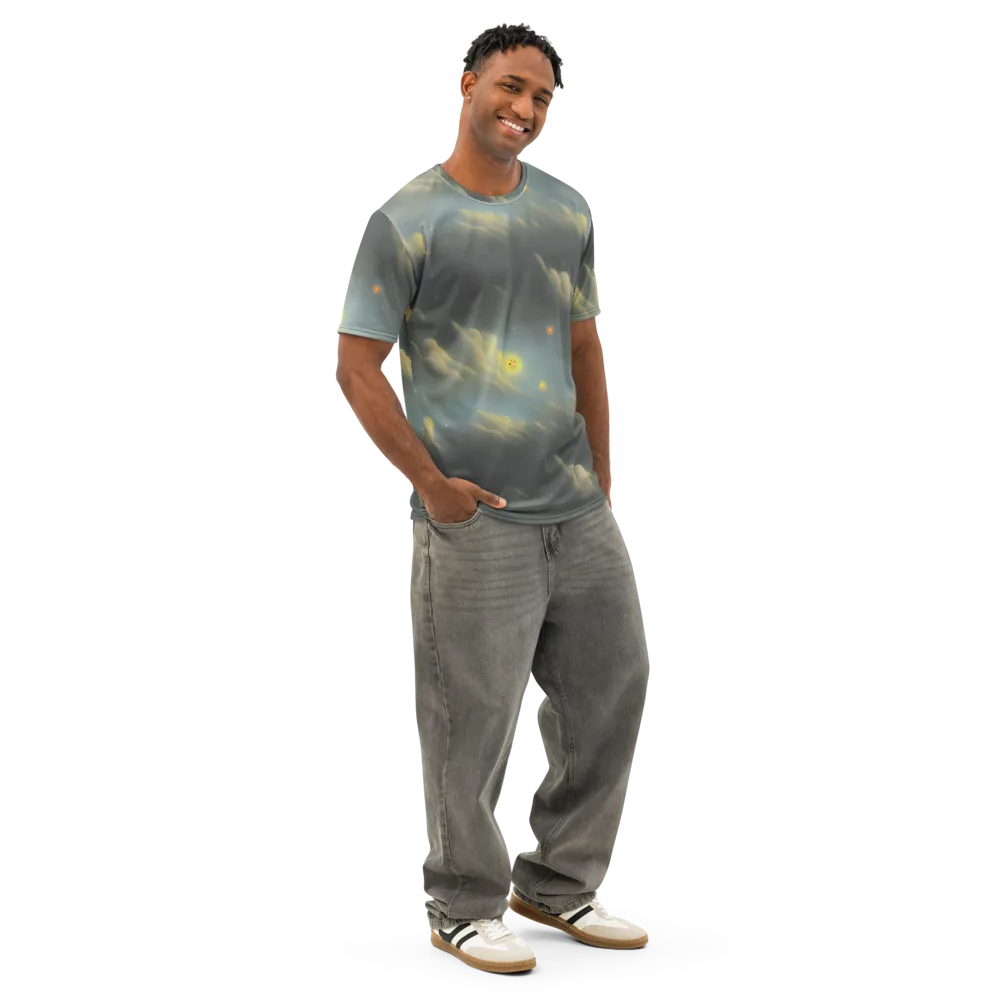 Dreamy Ascent on Men's Cotton Crew Neck T-Shirt — Right Front