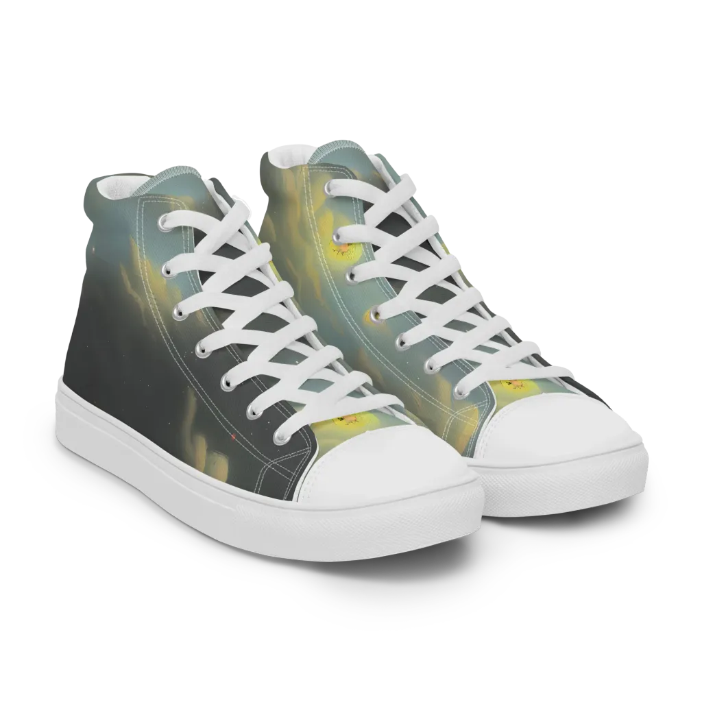 Dreamy Ascent on Men's High Top Canvas Shoes — Right Front