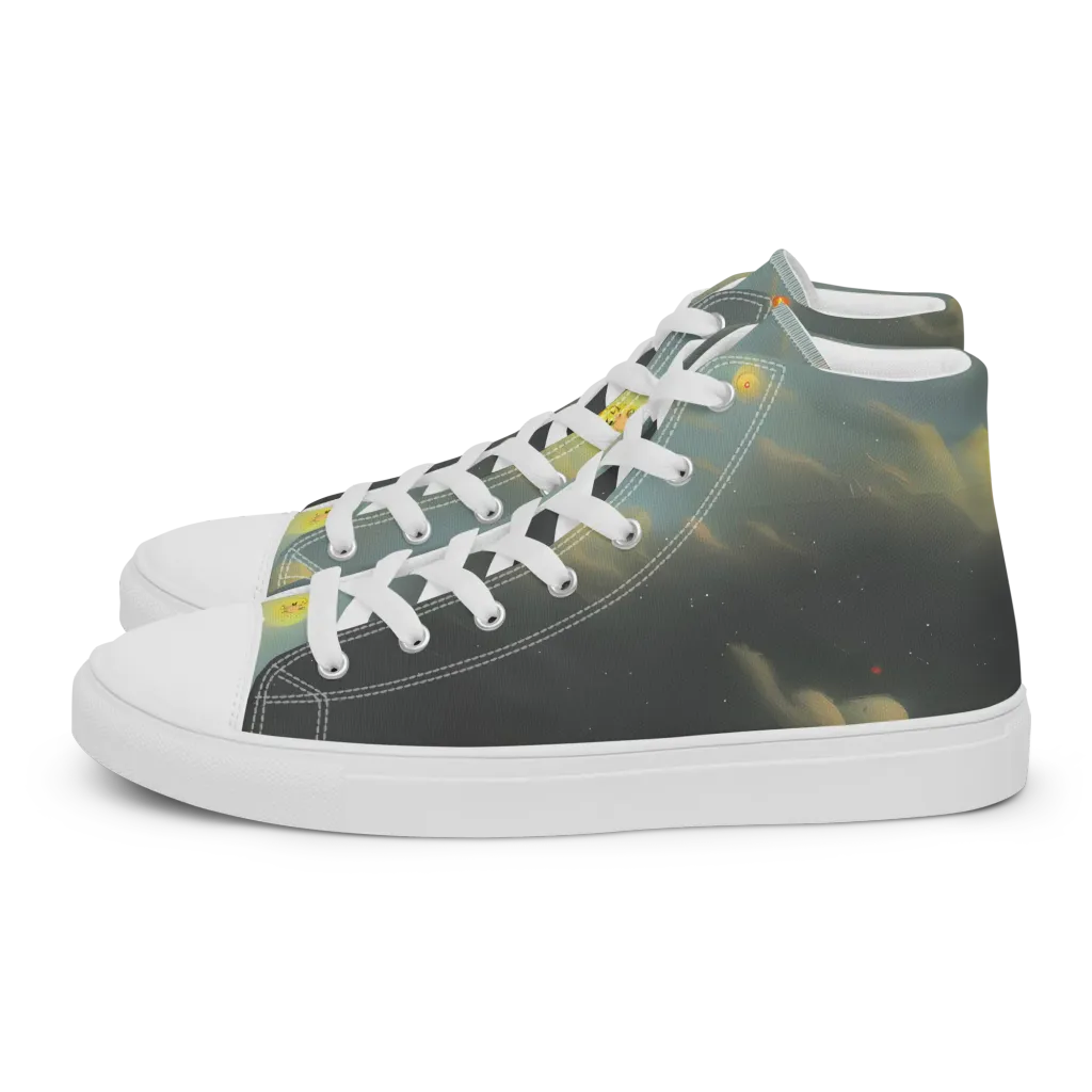Dreamy Ascent on Men's High Top Canvas Shoes — Left