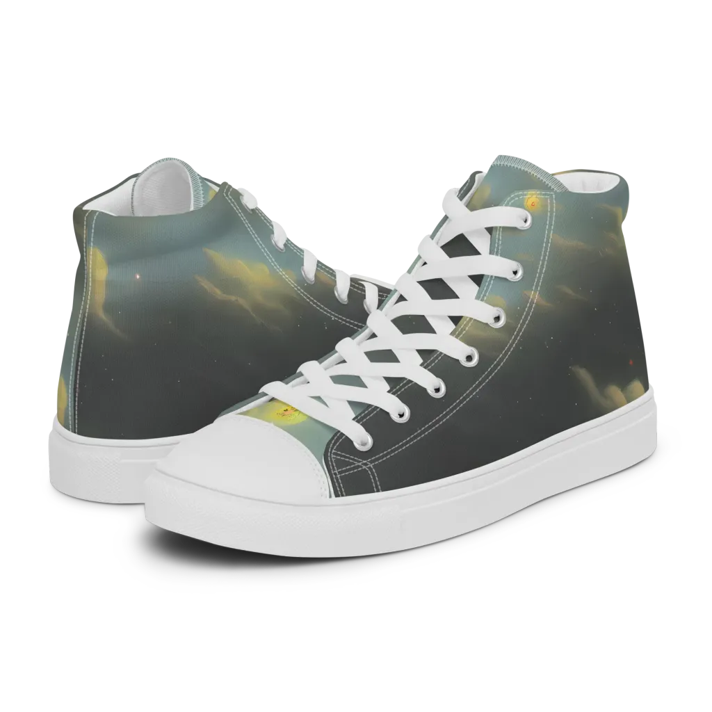 Dreamy Ascent on Men's High Top Canvas Shoes — Left
