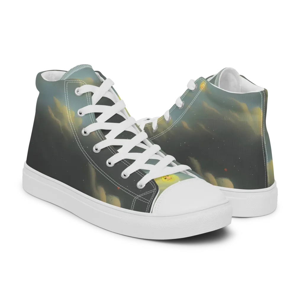 Dreamy Ascent on Men's High Top Canvas Shoes — Right
