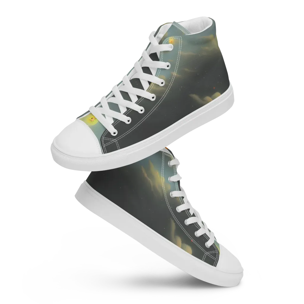 Dreamy Ascent on Men's High Top Canvas Shoes — Front