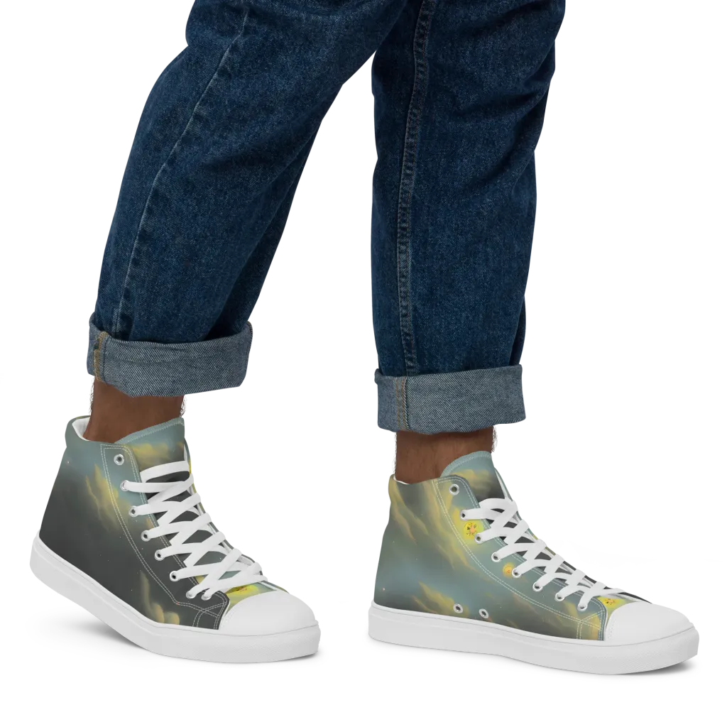 Dreamy Ascent on Men's High Top Canvas Shoes — Right