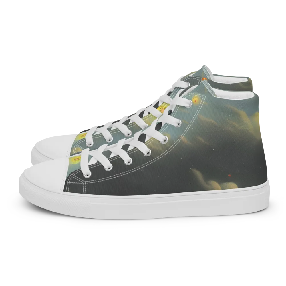Dreamy Ascent on Women's High Top Canvas Shoes — Left