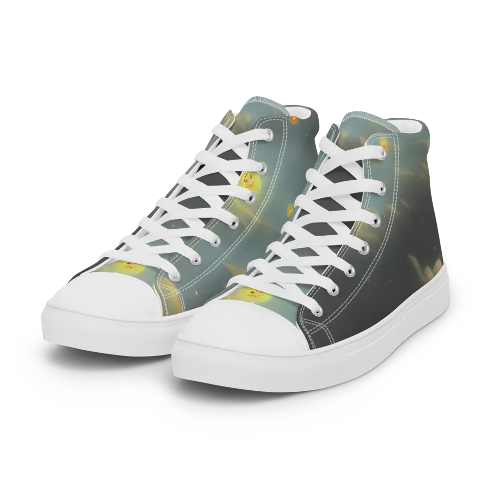 Dreamy Ascent on Women's High Top Canvas Shoes — Left Front