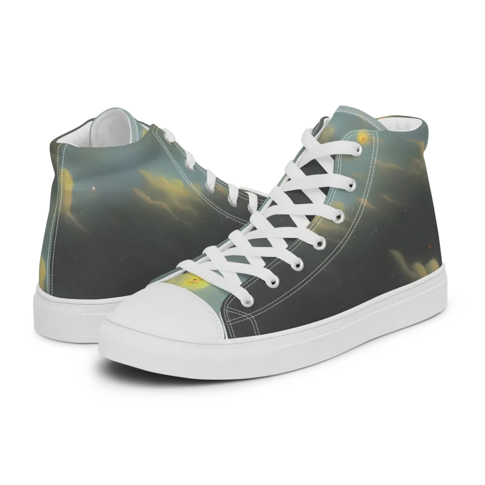 Dreamy Ascent on Women's High Top Canvas Shoes — Left