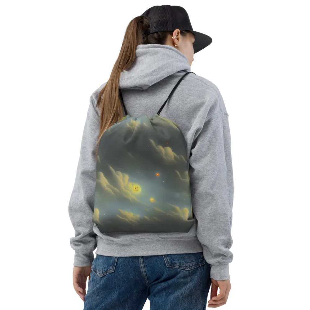 Dreamy Ascent on Drawstring Bag — Front