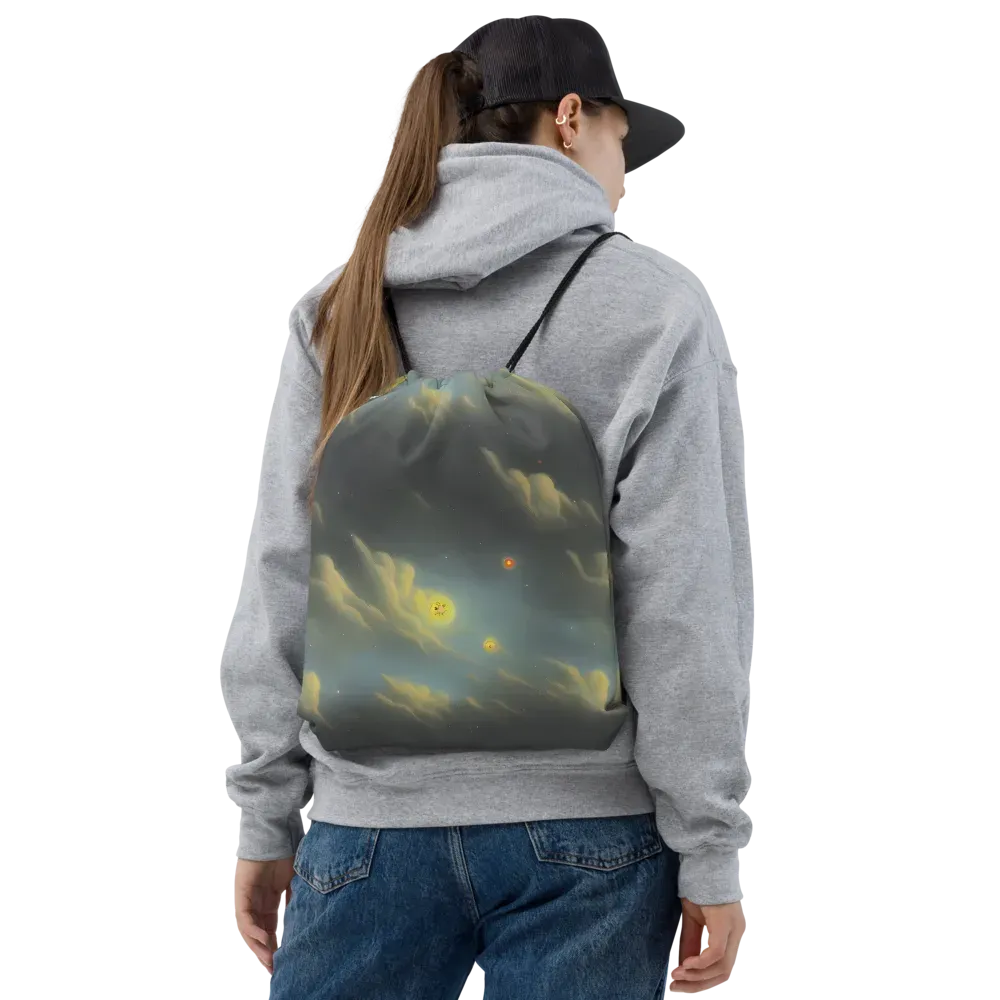 Dreamy Ascent on Drawstring Bag — Front