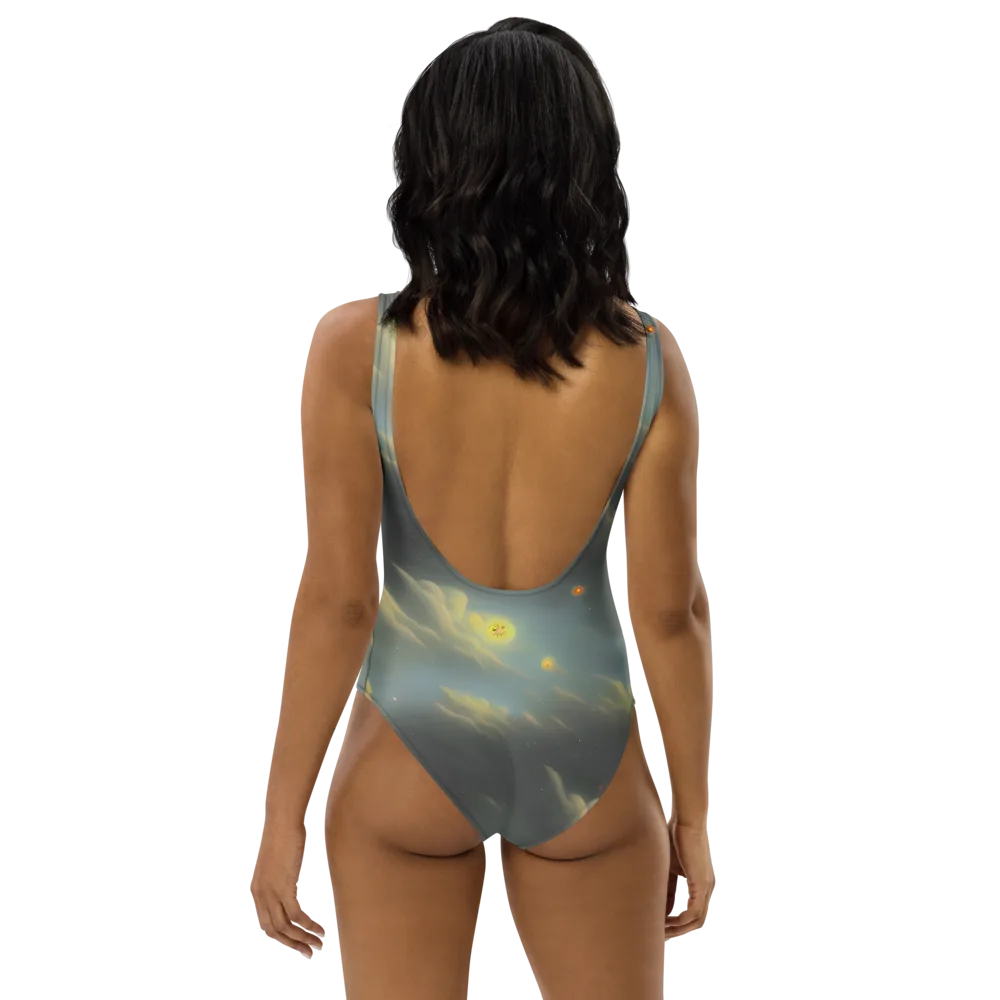 Dreamy Ascent on One-Piece Swimsuit — Back