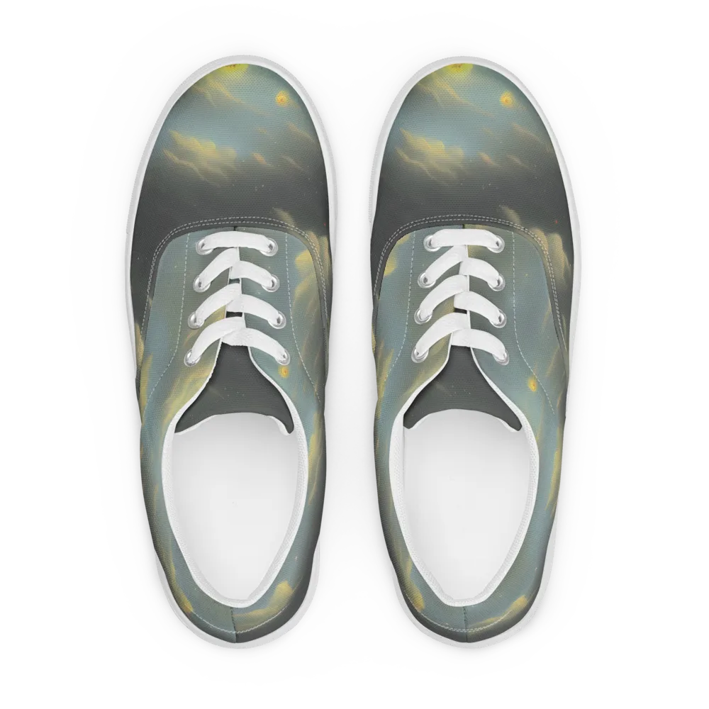 Dreamy Ascent on Men's Lace-Up Canvas Shoes — Front