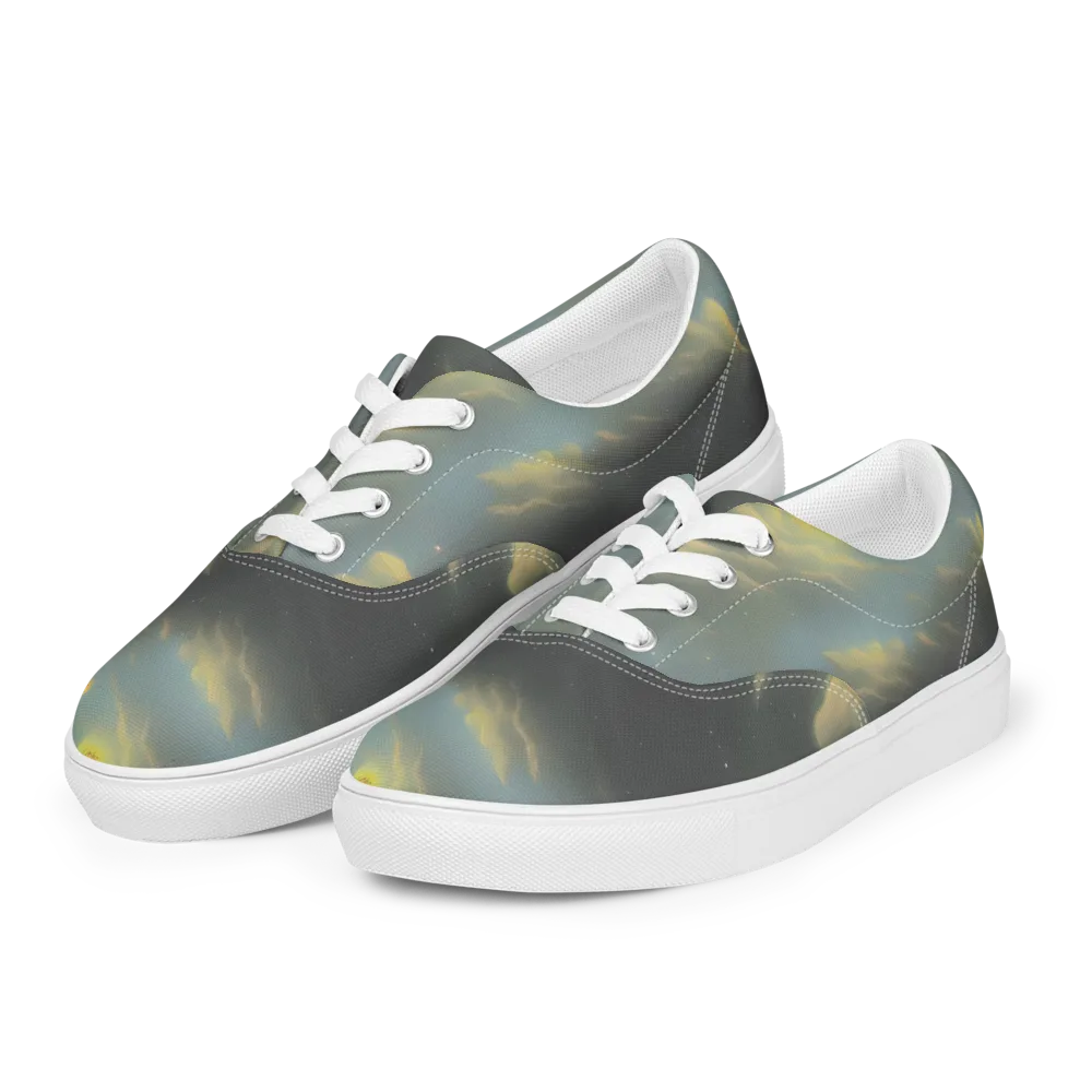 Dreamy Ascent on Men's Lace-Up Canvas Shoes — Left Front