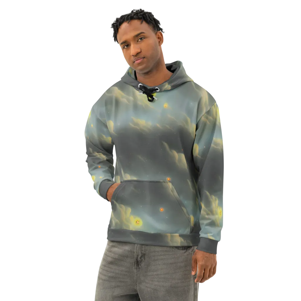 Dreamy Ascent on Cotton Hoodie — Left Front