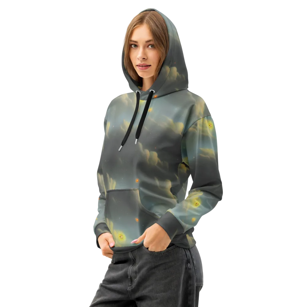 Dreamy Ascent on Cotton Hoodie — Left Front