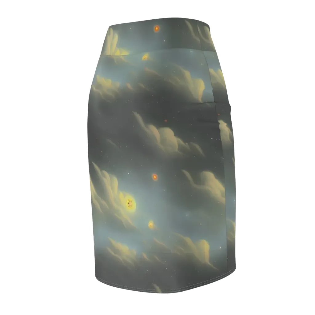 Dreamy Ascent on Pencil Skirt — Back Side