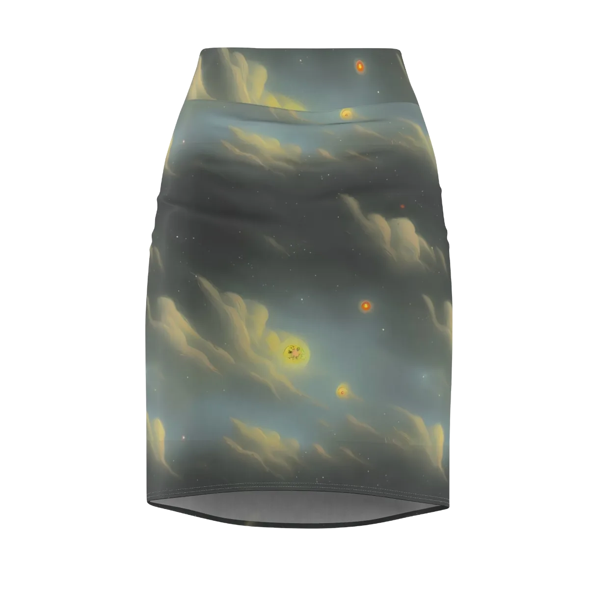 Dreamy Ascent on Pencil Skirt — Front