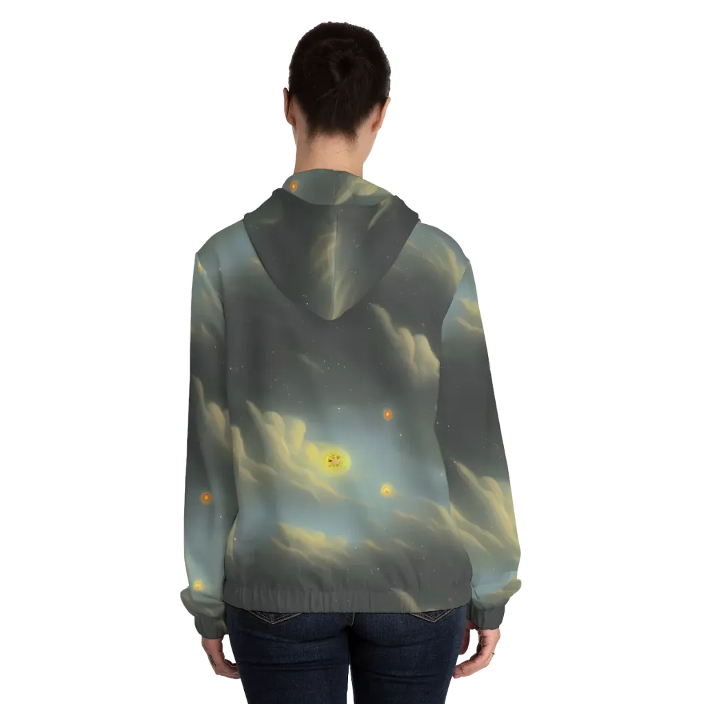 Dreamy Ascent on Women's Full-Zip Hoodie — Back On Person