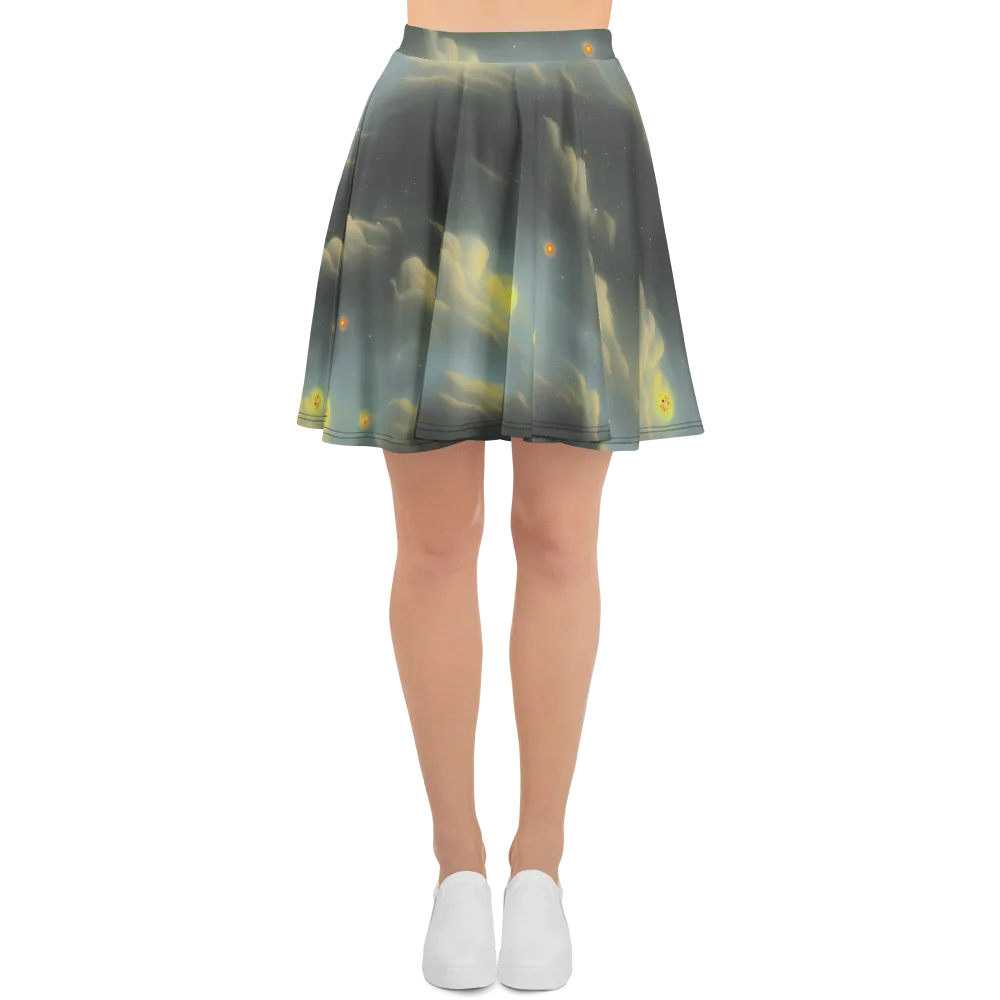 Dreamy Ascent on Skater Skirt — Front