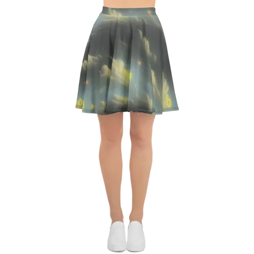 Dreamy Ascent on a Skater Skirt