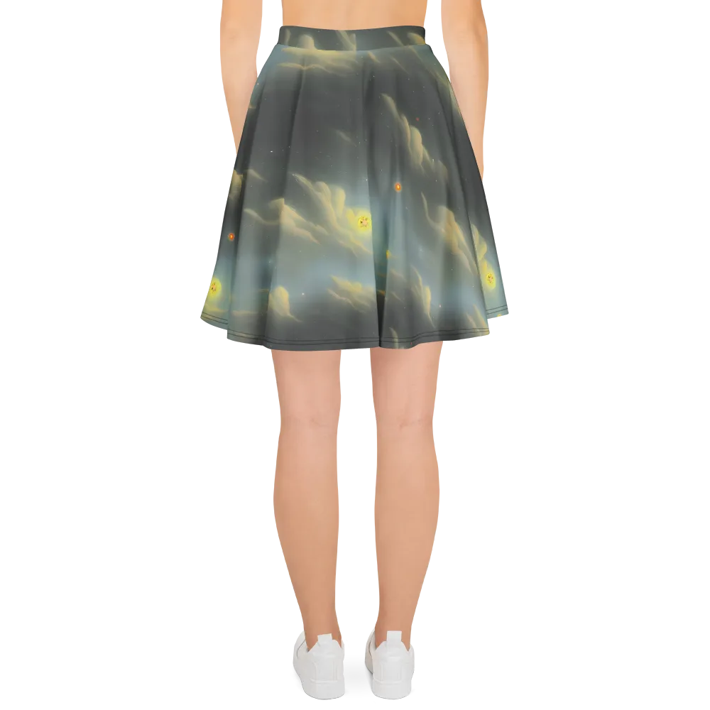 Dreamy Ascent on Skater Skirt — Back