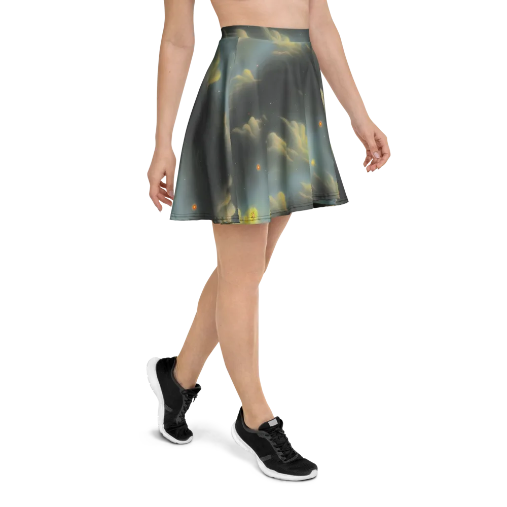 Dreamy Ascent on Skater Skirt — Right