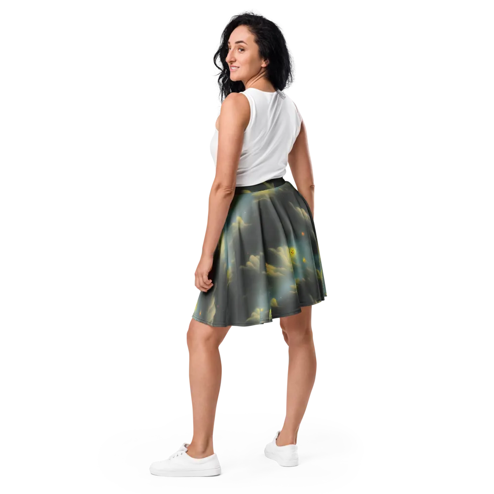 Dreamy Ascent on Skater Skirt — Back