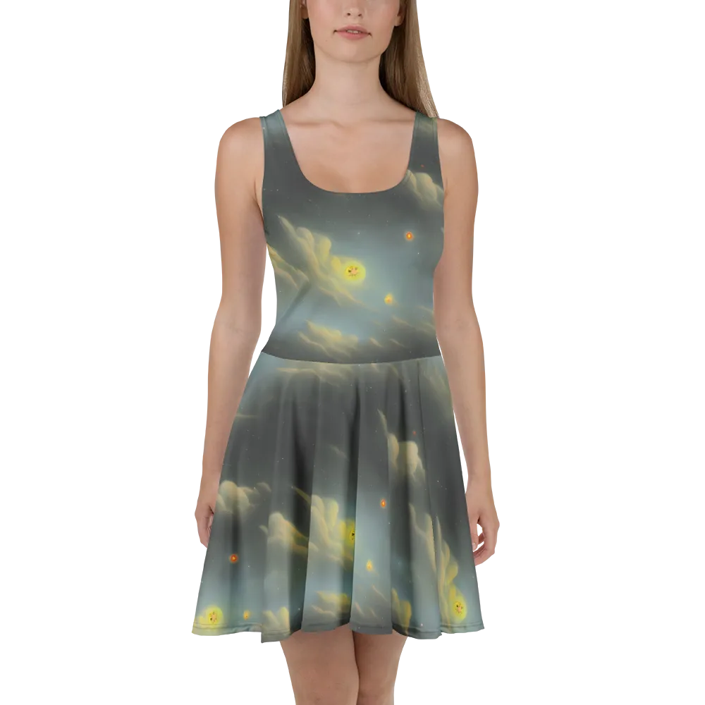 Dreamy Ascent on Skater Dress — Front