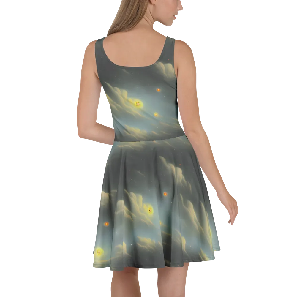 Dreamy Ascent on Skater Dress — Back