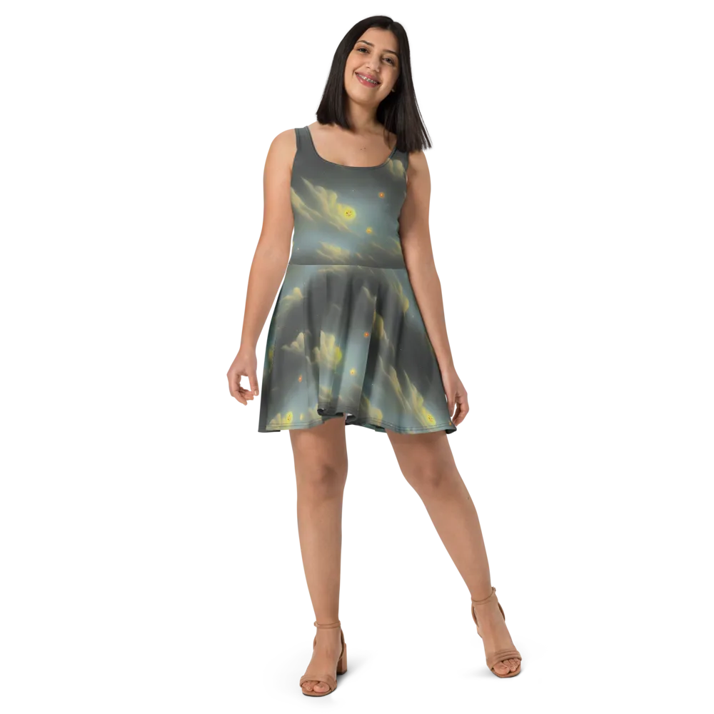 Dreamy Ascent on Skater Dress — Front