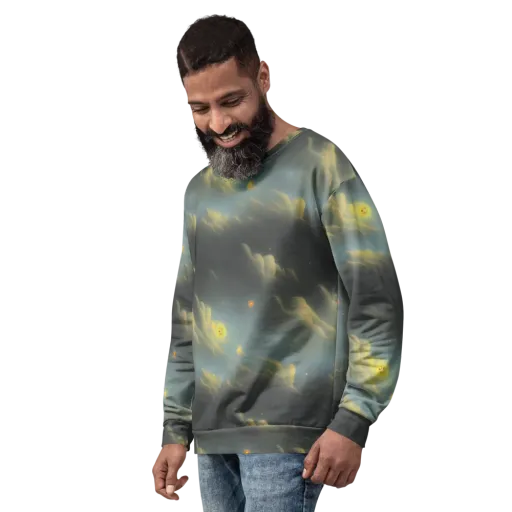 Dreamy Ascent on a Sweatshirt