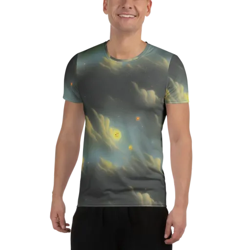 Dreamy Ascent on a Men's Athletic T-Shirt