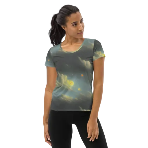 Dreamy Ascent on a Women's Athletic T-Shirt
