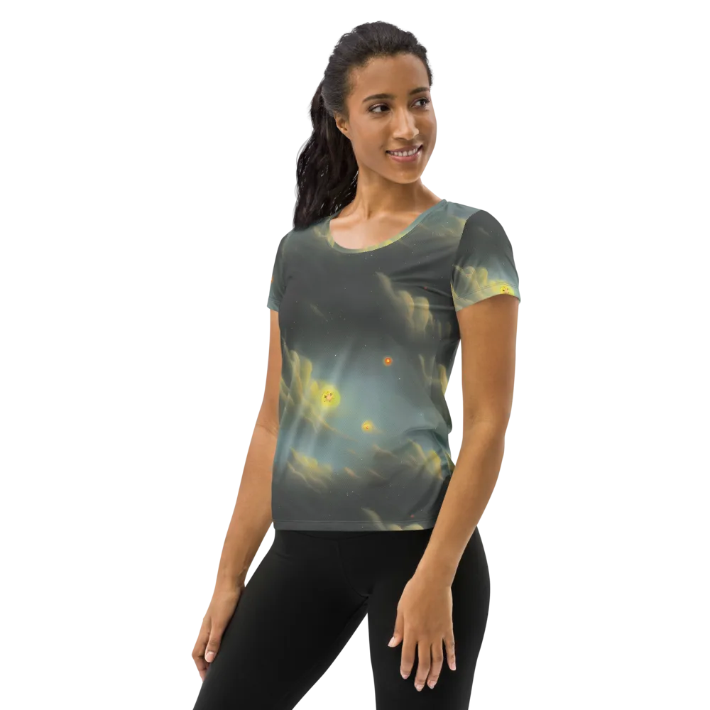 Dreamy Ascent on Women's Athletic T-Shirt — Left
