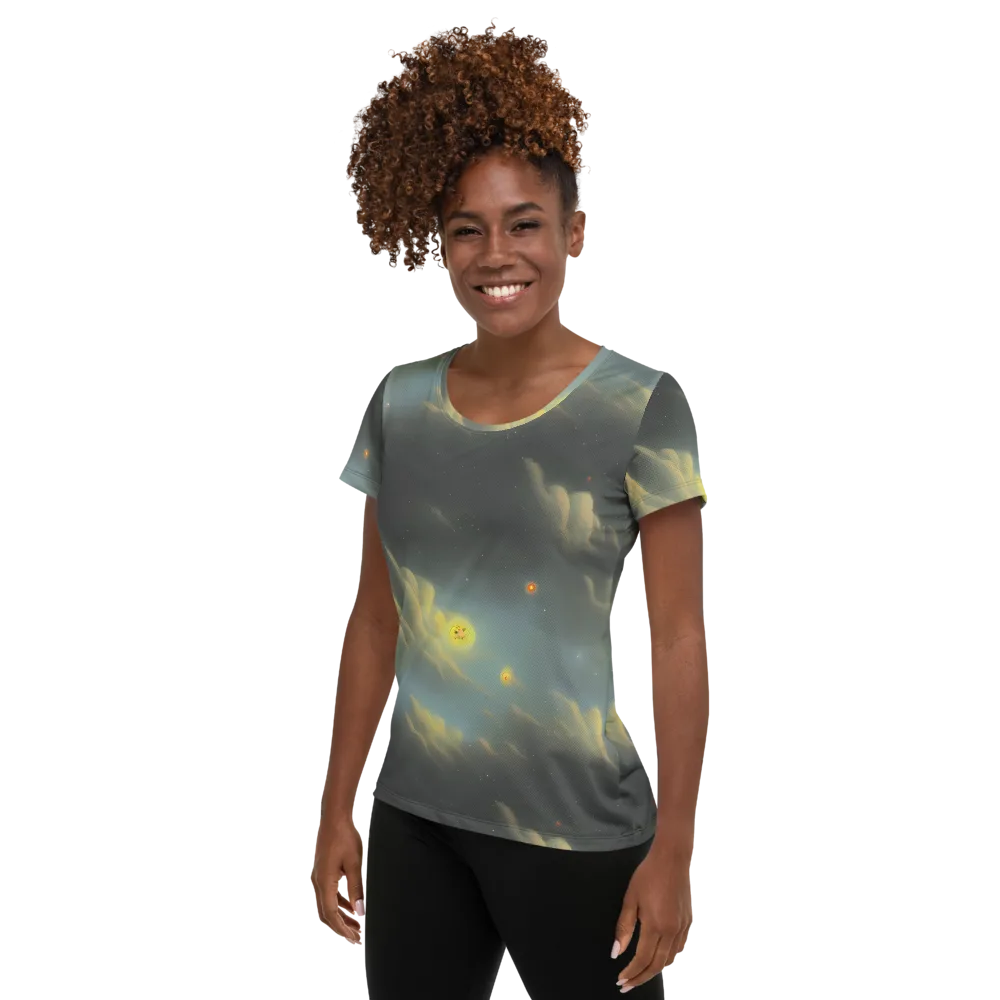 Dreamy Ascent on Women's Athletic T-Shirt — Left