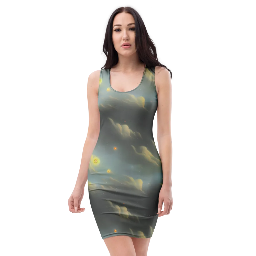 Dreamy Ascent on Bodycon Dress — Front