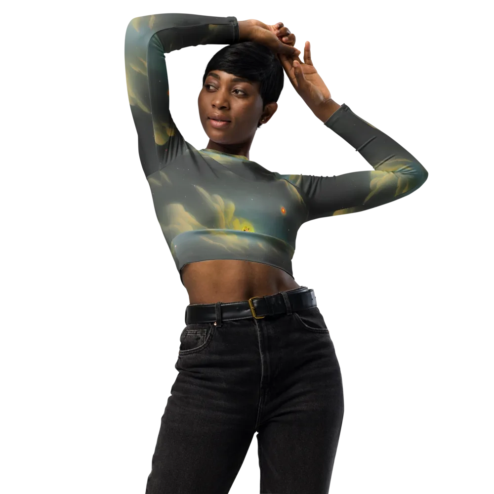Dreamy Ascent on Long Sleeve Crop Top — Front