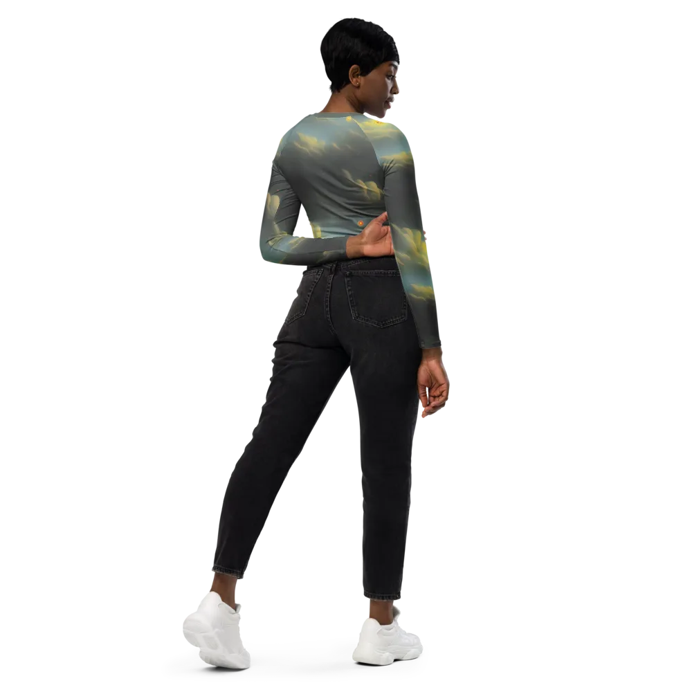 Dreamy Ascent on Long Sleeve Crop Top — Right Back