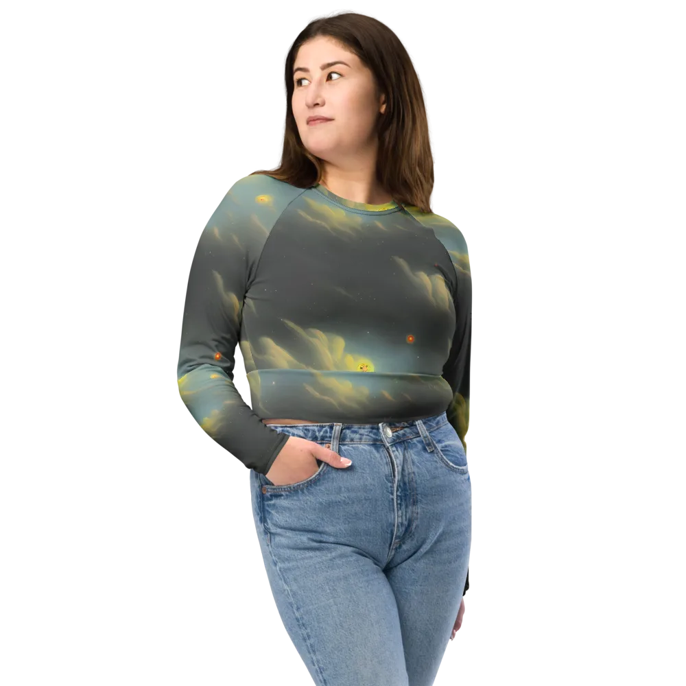 Dreamy Ascent on Long Sleeve Crop Top — Front