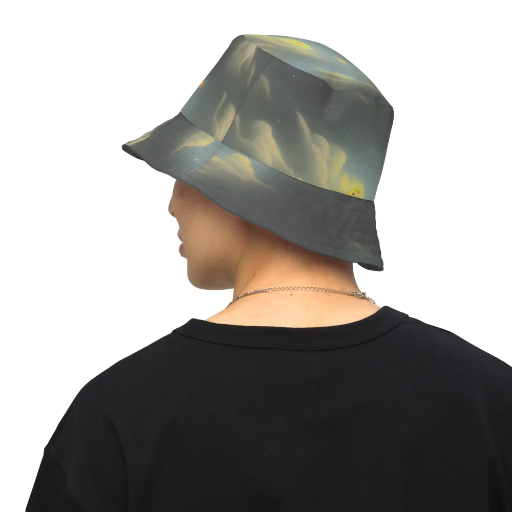 Dreamy Ascent on Reversible Bucket Hat — Back Inside