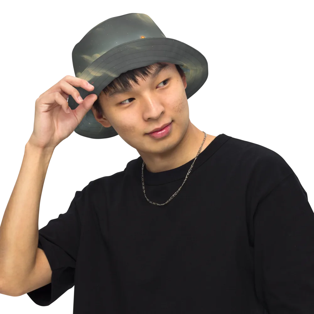 Dreamy Ascent on Reversible Bucket Hat — Front Inside