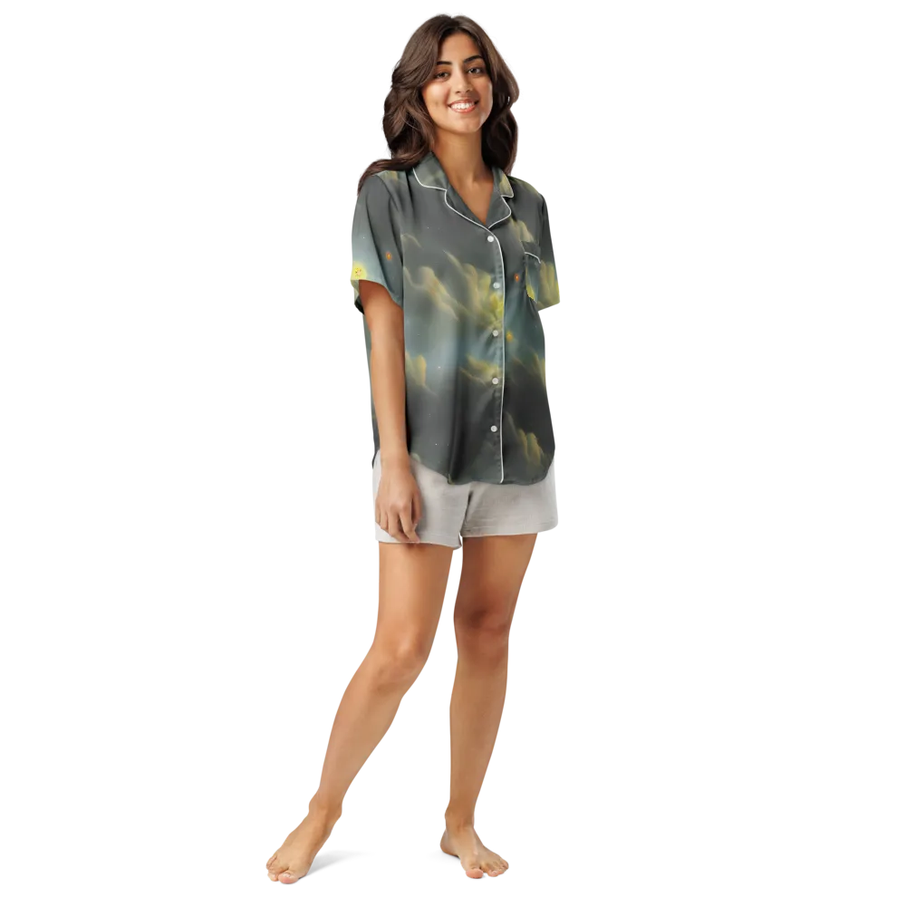 Dreamy Ascent on Women's Short Sleeve Pajama Top — Front